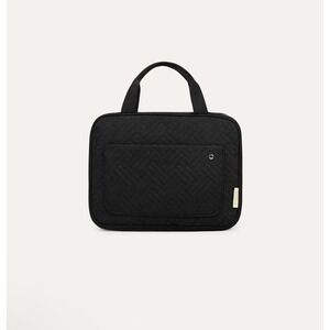 BAGSMART Quilted Travel Toiletry Bag Hanging Makeup Organizer Navy Blue